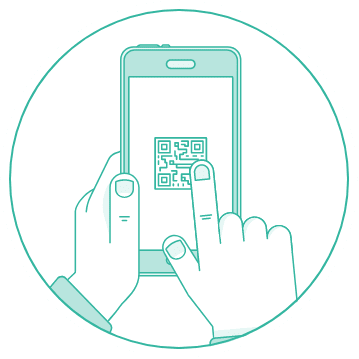 助手席背面のQRコードを読み取ります。