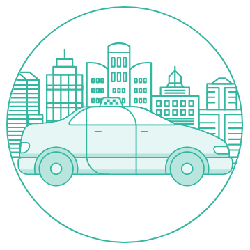 タクシーで目的地まで移動!あとは降りるだけ!